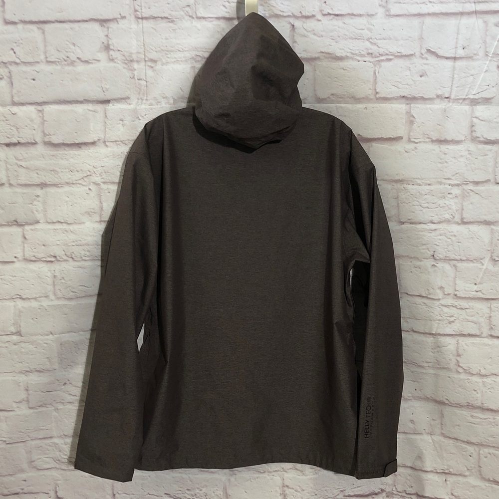 Helly Hansen Greyish purple Hooded Shell rain Jacket with HH Logo XL/TG NWOT - Picture 3 of 16